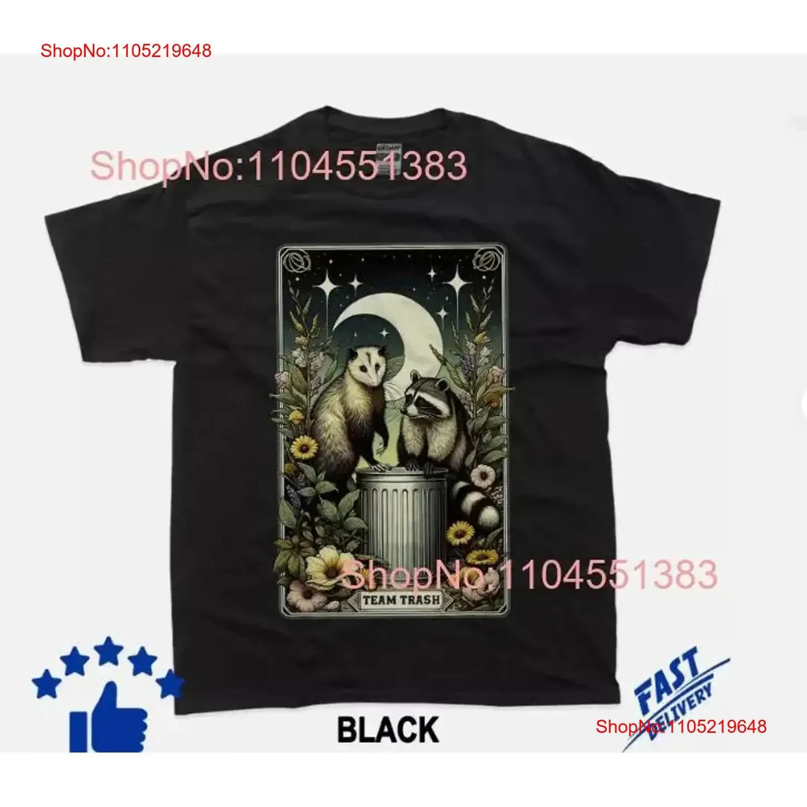 Team Trash Tarocchi Carta Opossum Stregoneria Goth Possum Racoon T Shirt S 5XL vintage Lavato moda Casual Confortevole Traspirante