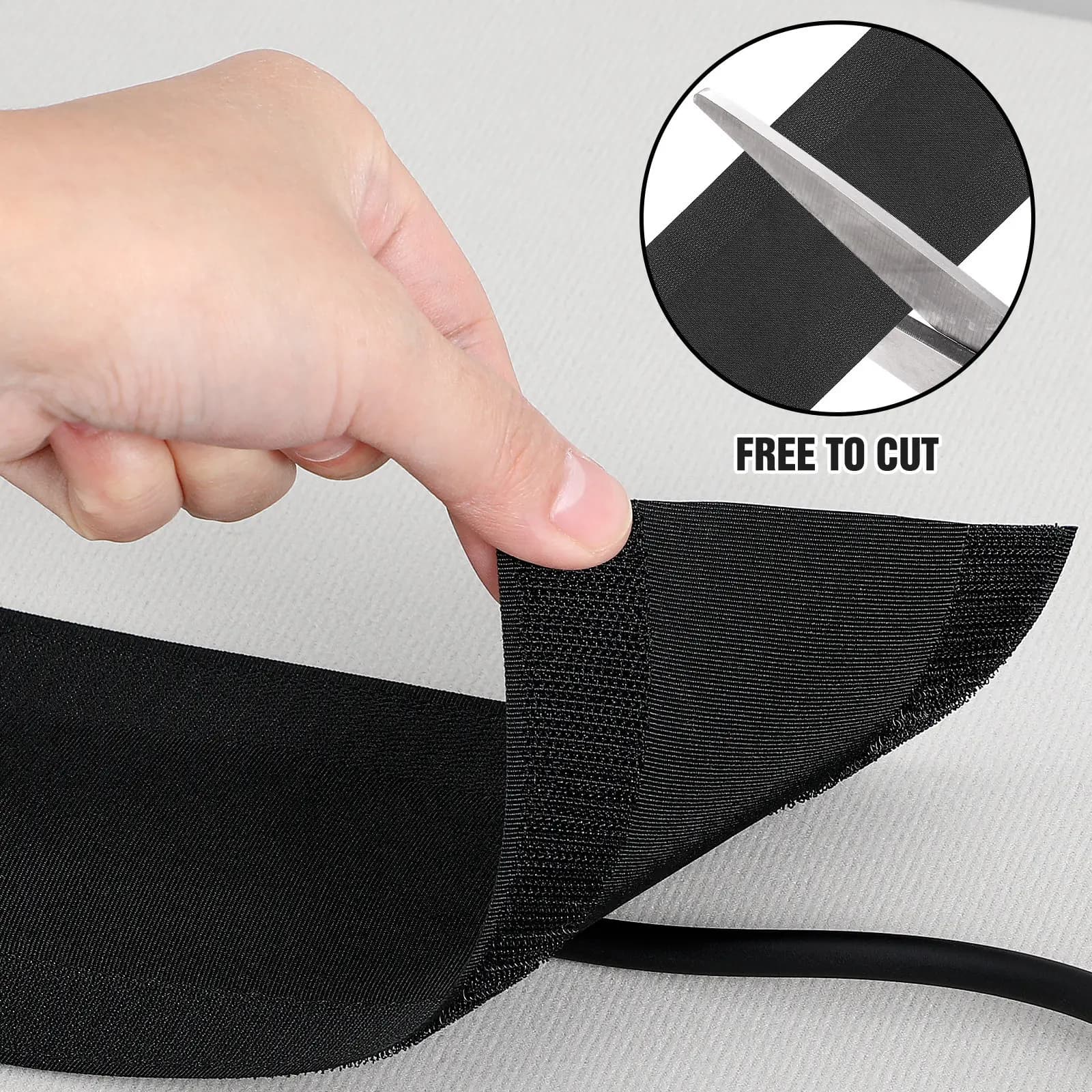 Copricavo da 3 Metri in Nylon Resistente, Protezione per Cavi a Pavimento per Tappeti, con Gancio e Anello per Gestione Cavi