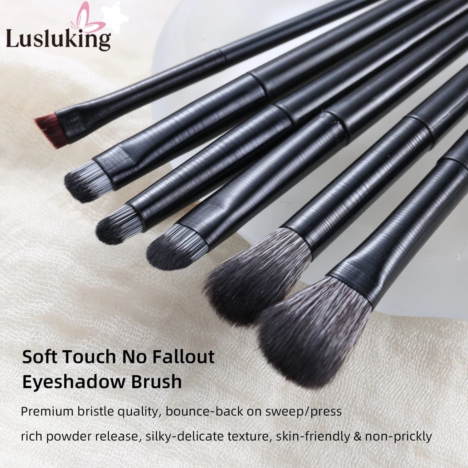 6 pezzi set di pennelli per trucco occhi naturali ombretto per sfumare contorno sopracciglia eyeliner pennelli per dettagli per le donne strumenti cosmetici per uso quotidiano