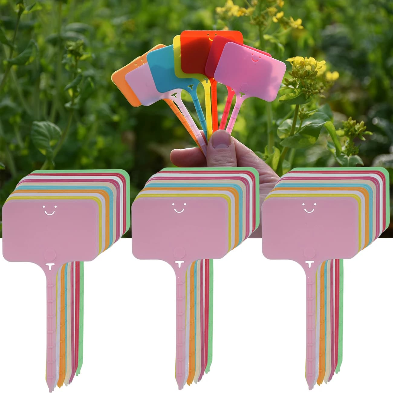 30-100 pezzi etichette per piante riutilizzabili in plastica da giardino etichette per segni impermeabili di tipo T pennarelli per dischi fiori verdure picchetti in vaso