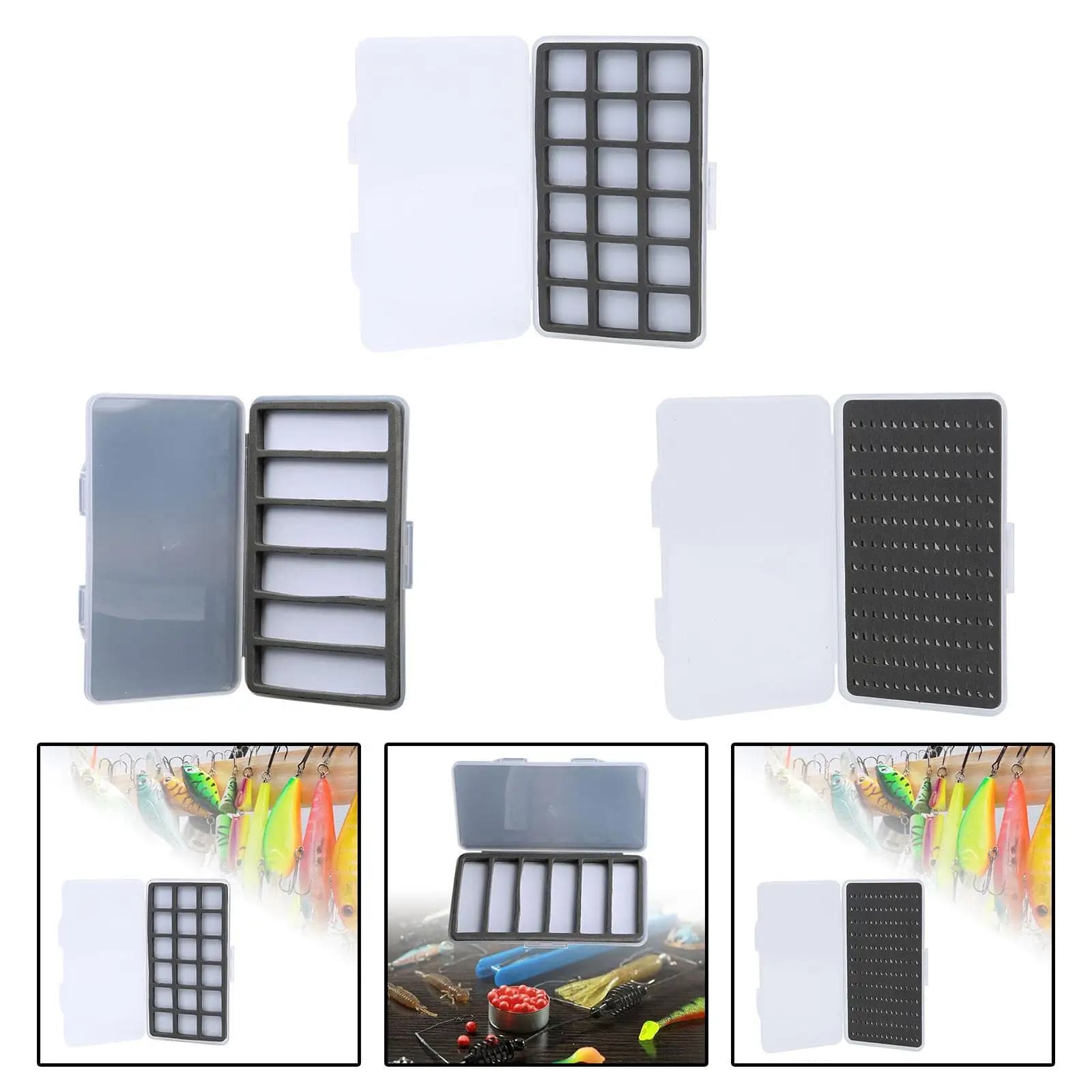 Scatola per Mosche da Pesca, Porta Mosche, Custodia Multifunzionale per Streamer, Attrezzatura per Bass e Trota, Contenitore per Jig, Esche e Ami
