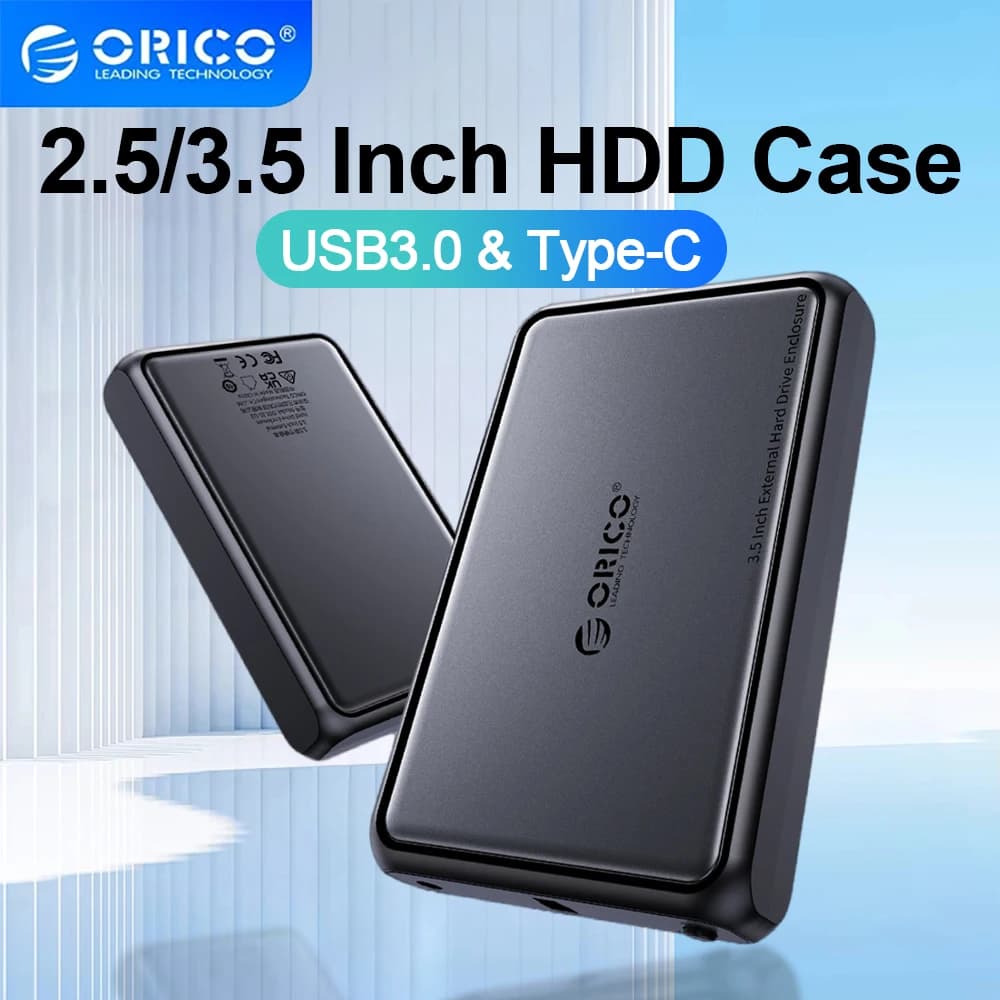 ORICO Docking station per HDD da 2,5/3,5 pollici Tipo-C Custodia per disco rigido SATA a USB 3.0 Custodia per disco rigido esterno USB per custodia per PC