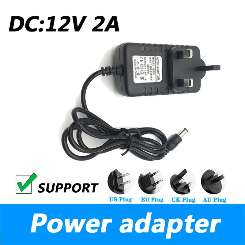 DC 12V 2A Adattatore di alimentazione standard britannico Purificatore d'aria Cavo di alimentazione Spina standard britannico a tre pin Spina UK Spina AU 5.5 * 2.1MM