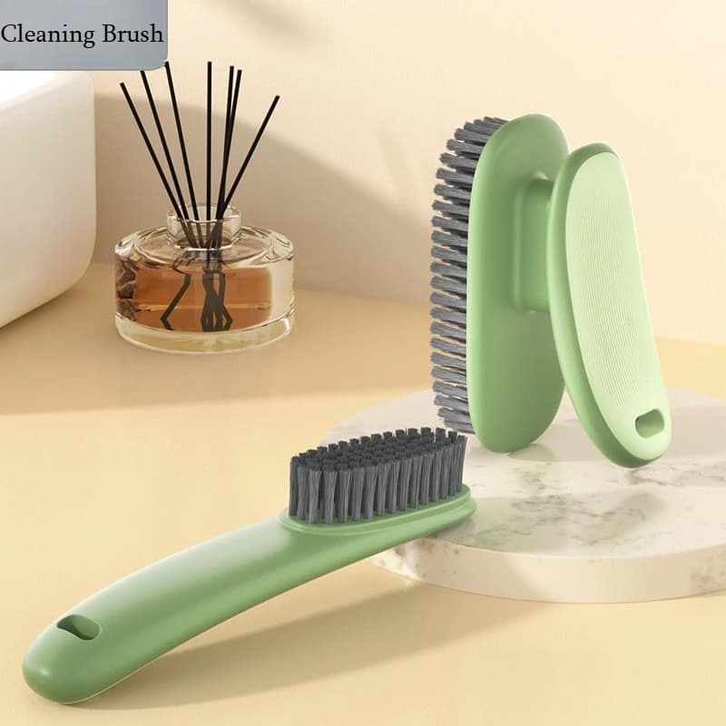 2Pcs Long Handle Soft Bristle Cleaning Brush, Multi-purpose Household Brush for Shoes & Clothes Washing