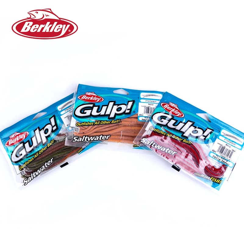 Esca Artificiale Originale Berkley Gulp 5cm/24pz 15cm/10pz, Esca Morbida per Pesca, Nuovo Modello, 3 Colori, per Acqua Salata