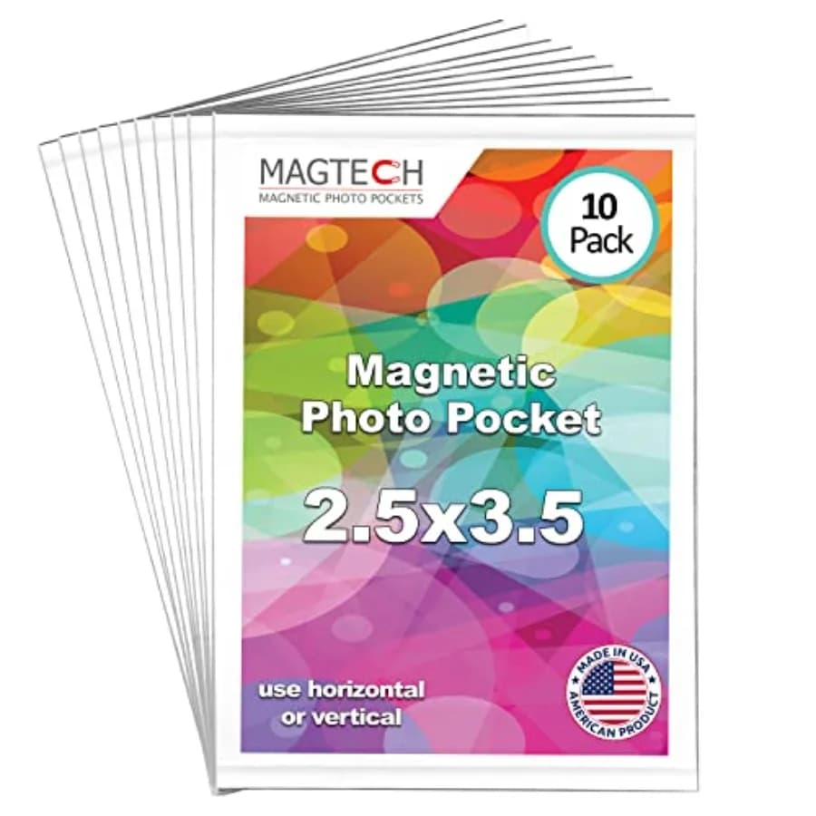 Magnetic Photo Pocket Picture Frame,,Holds Photos, 10 Pack, Made the USA 12310