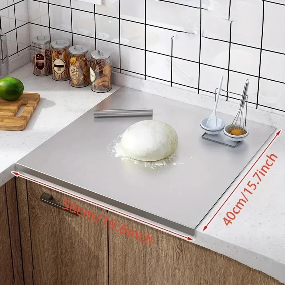 Tagliere in acciaio inossidabile, multiuso per impastare, tagliare, tagliare frutta, superficie della cucina antibatterica, facile da pulire