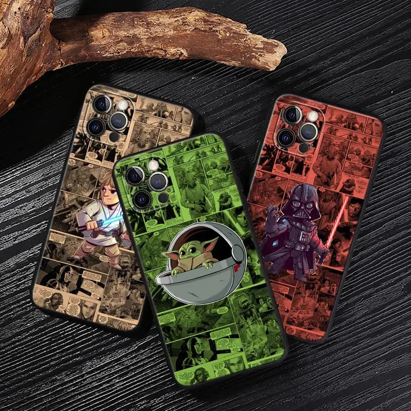 Cover for iPhone 17 16 15 14 13 12 11 Pro Max Plus, Print War Stars Yoda Kylo Ren, Rear Cover for iPhone 17 Pro 17E Air 16E Funda