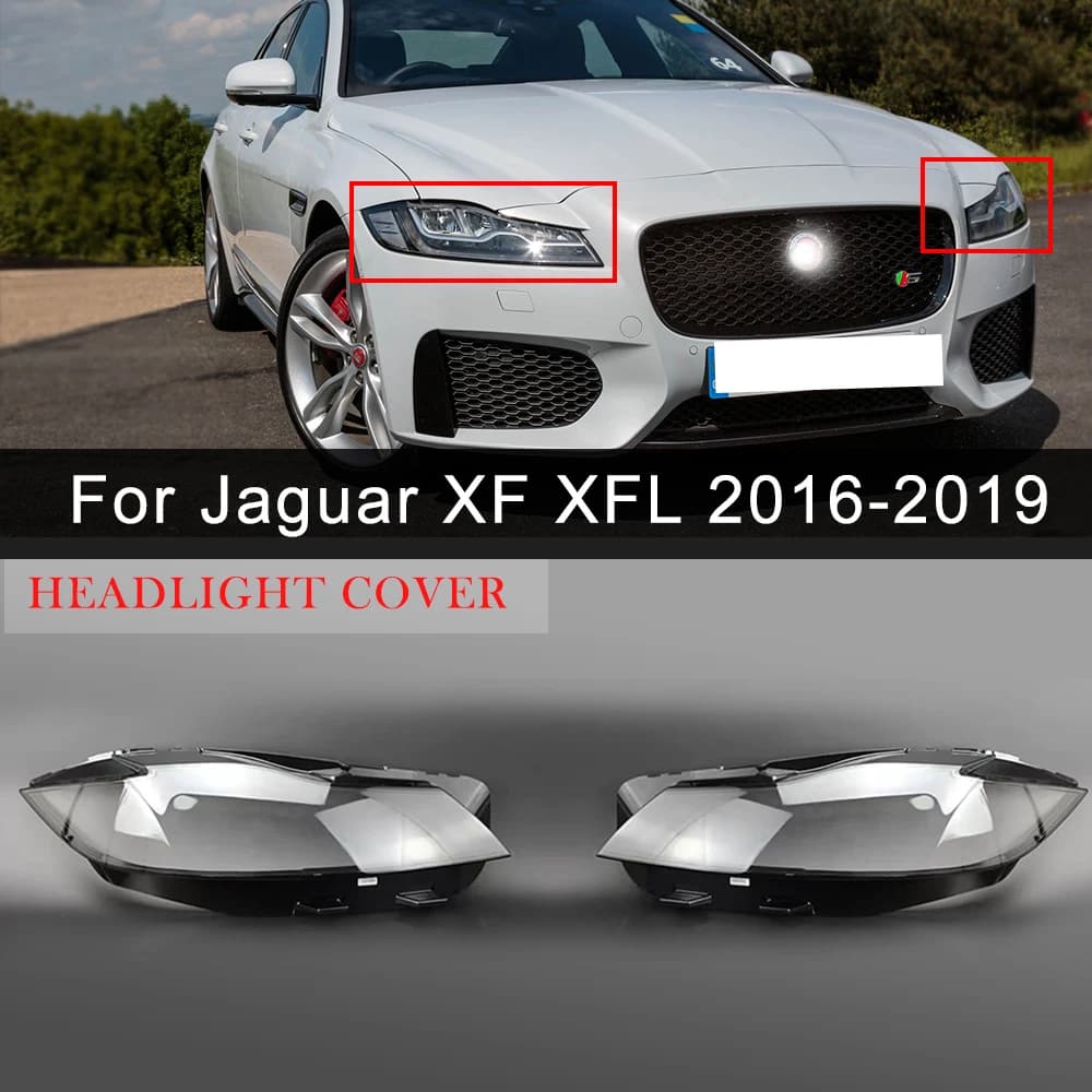 Copertura del faro dell'automobile per Jaguar XF XFL 2016 2017 2018 2019 Lente trasparente GLass Faro in plastica Borsette Accessori auto