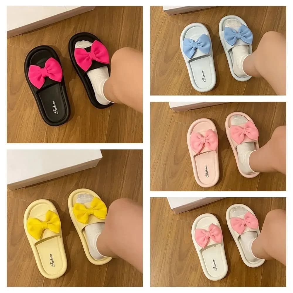 Ciabatte con Fiocco Cartoon All Match, Sandali Antiscivolo con Plateau, Scarpe Spesse in EVA per Interni ed Esterni
