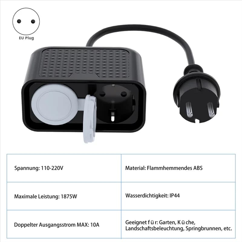 SUNRI-EU WIFI Presa di corrente esterna intelligente Impermeabile IP44 per presa Homekit Temporizzazione del telecomando per Alexa SPINA UE