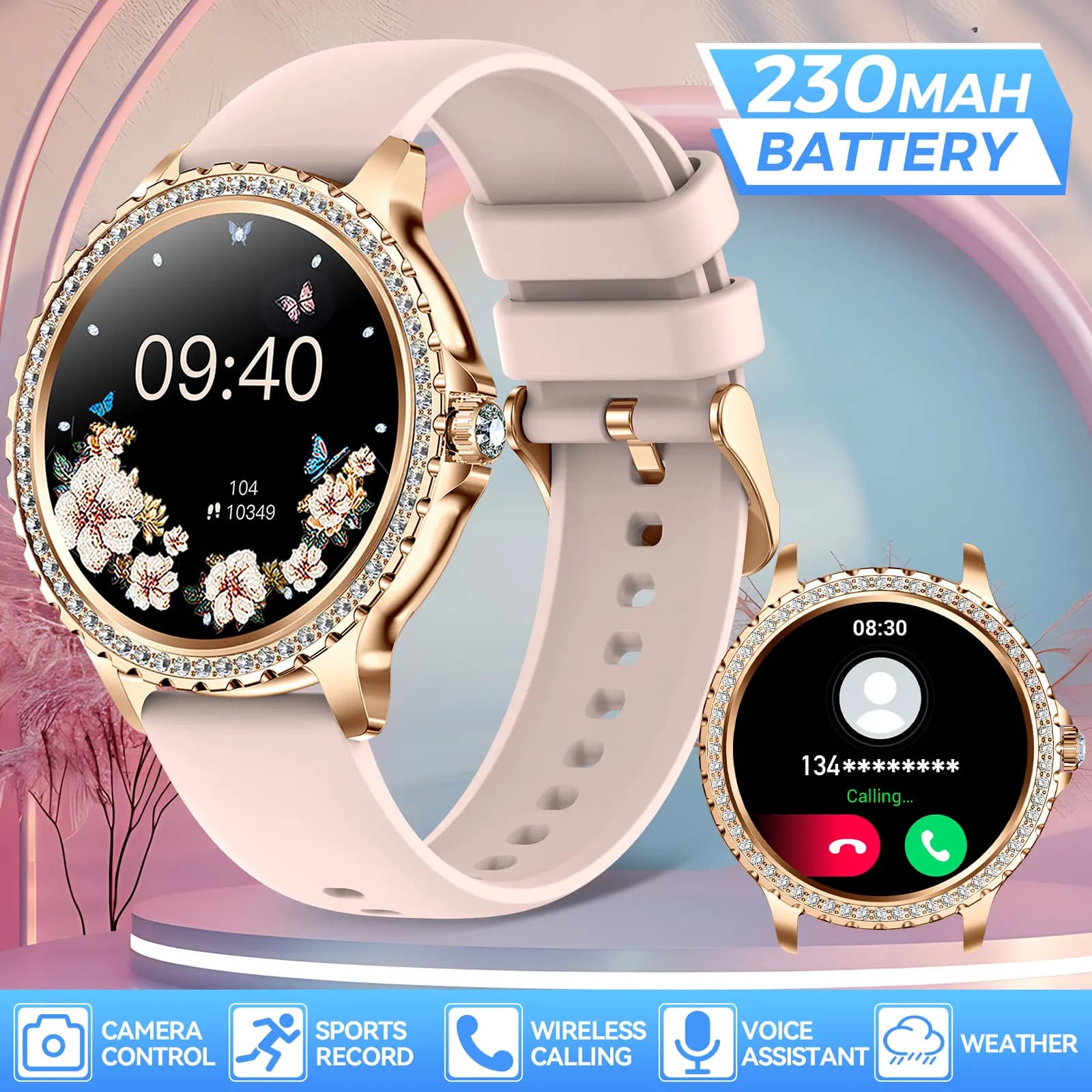 LaNikar 2024 New I58 Women's Watch Smart 1.32 "Schedule HD Sports Watches Fashion Call Bluetooth Health Monitor IP67 Life Waterproof