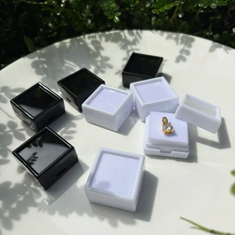 35 Pz/Lot 30*30mm Square Ring Earrings Pendant Storage Box World Presentation Accessories Christmas Gifts Z-200