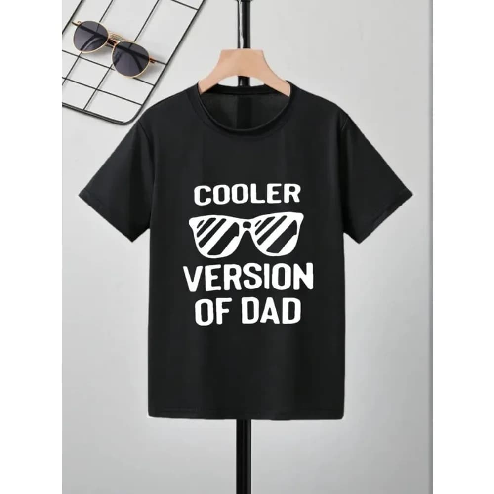 Tween Boy T-shirt a maniche corte con pullover girocollo nero stampato con slogan casual, estiva