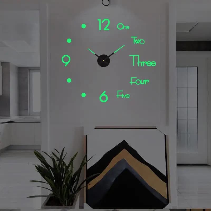 Silent Non Ticking Luminous Wall Clock Glow In Dark DIY Assembly For Bedroom Living Room Office Household Wall Decor Supply