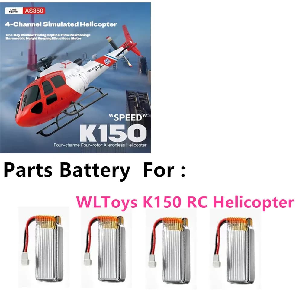 Batteria WLtoys K150 3.7v 500mAh / Cavo di ricarica / Parti per elicottero RC WLToys K150