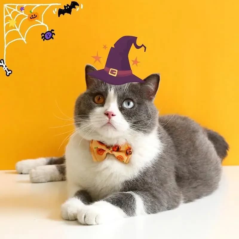 Collare per papillon per cani da compagnia regolabile per Halloween, cravatta per cuccioli, collare per cani da gattino con cinturino per campanelle, accessori per cani e gatti