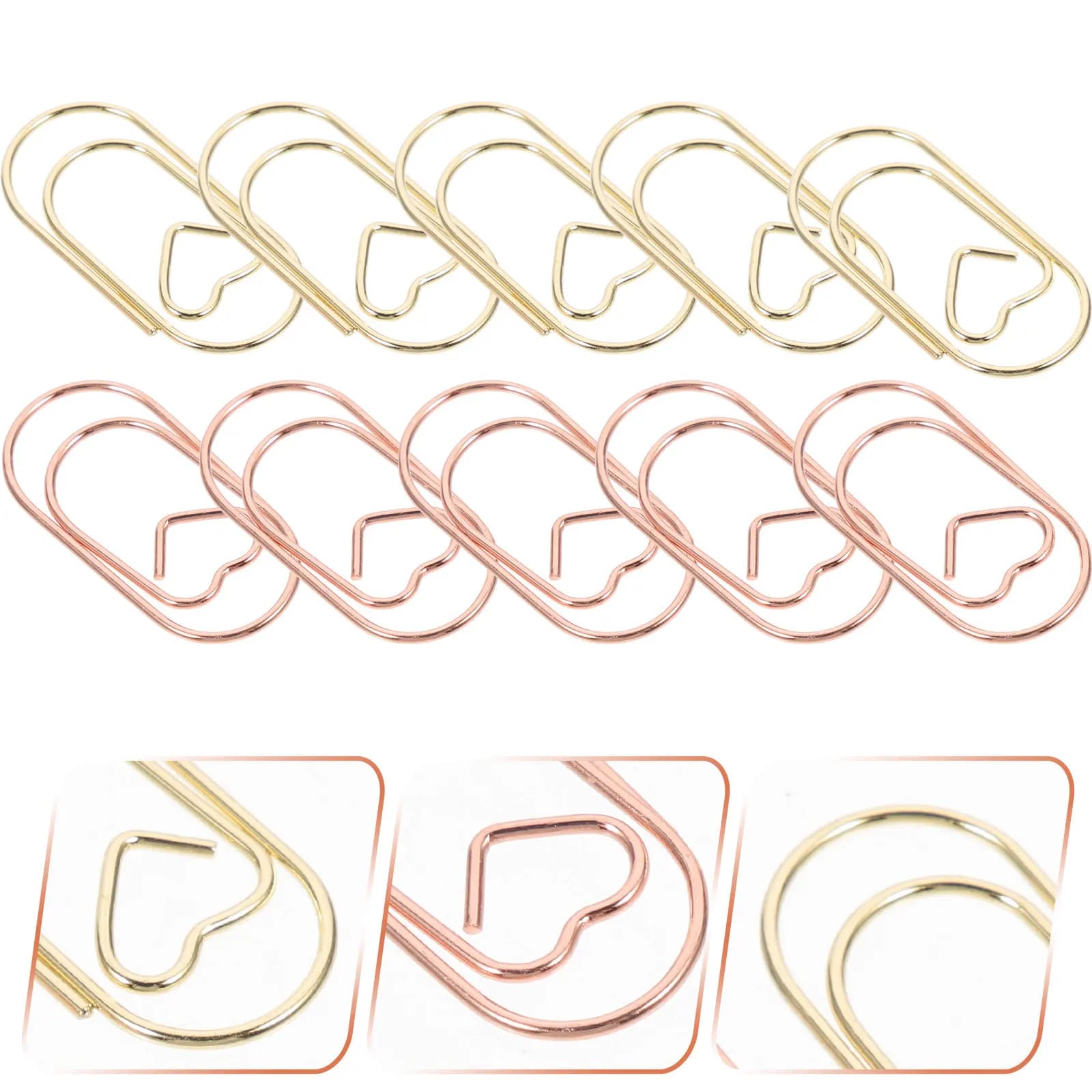30 fermagli a forma di cuore in metallo, decorativi, per ufficio, documenti, agenda, quaderno, calendario, scrapbook, fai da te, segnalibro