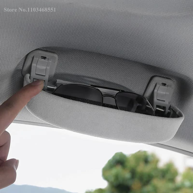 Scatola portaoggetti per occhiali da sole in pelle scamosciata superiore supporto per custodia per occhiali maniglia per Audi A4 A6 A8 A3 A5 Q3 Q5 Q7 Q8 accessori