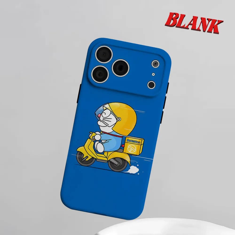 Custodia per telefono 2-in-1 Doraemon per iPhone 17 16 15 14 13 Pro Max Air 16e INS, cover rigida in PC con bumper e motivo floreale