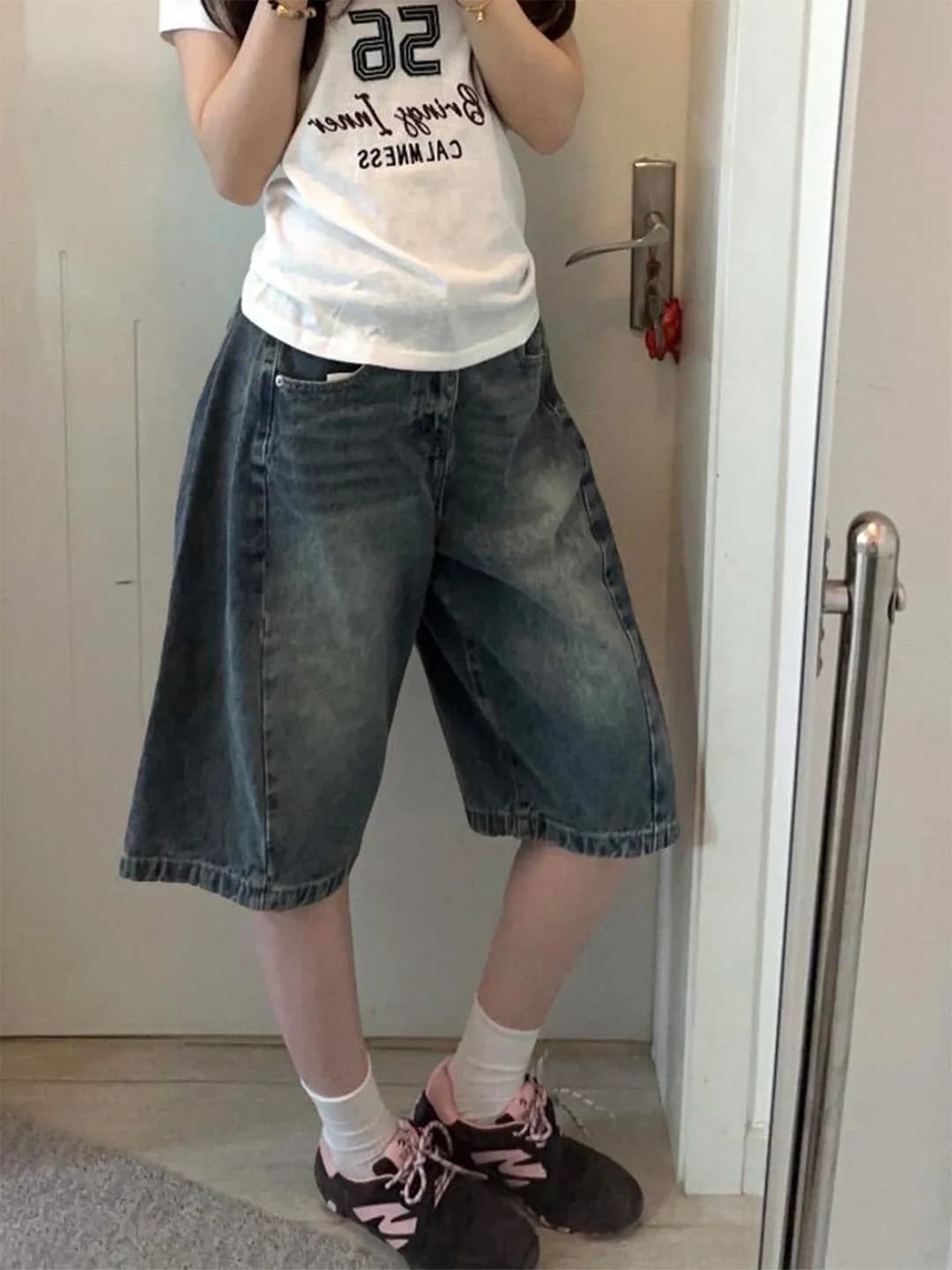Summer 2026 High Waist Wide Leg Thin Denim Jeans Women's Slim Fit Five-Point Retro Lazy Style Loose American Series Jeans