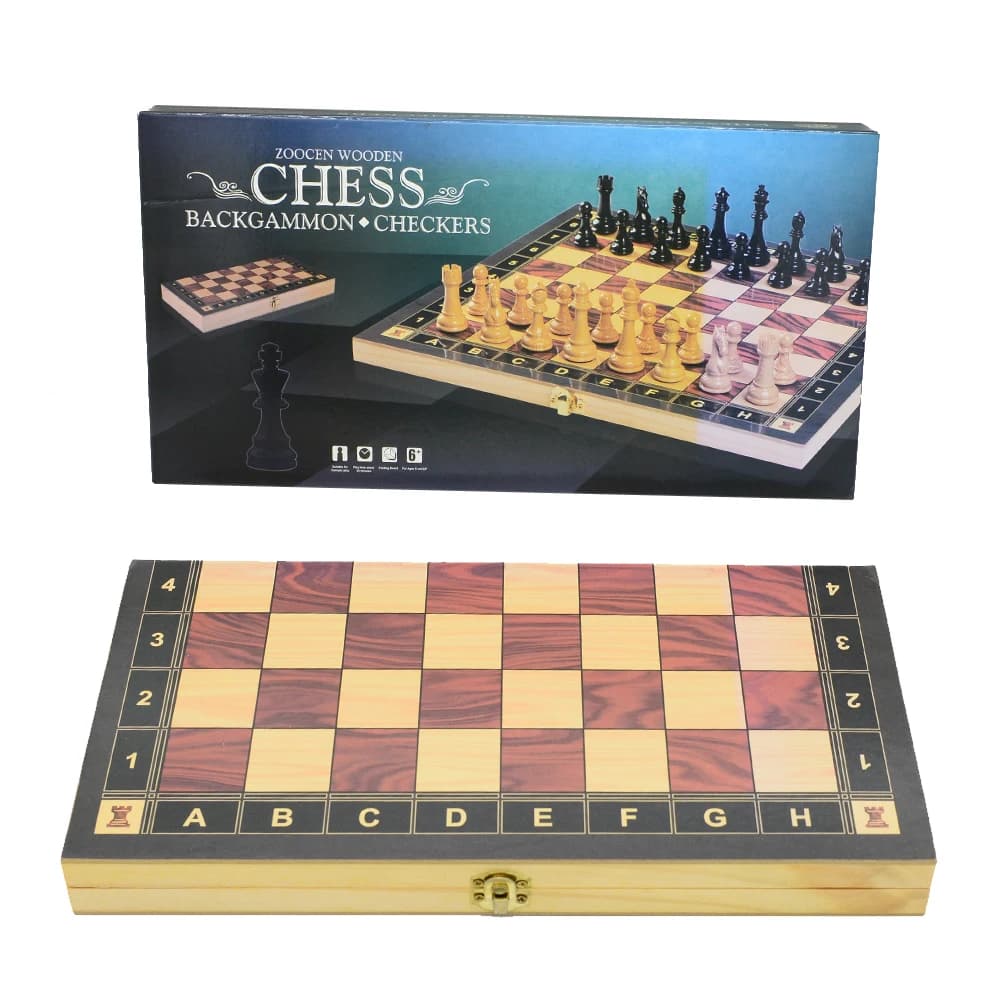 29 Cm Multifunctional Non Magnetic Chess, Checkers, Backgami Puzzle Game Foldable Storage Board chess board