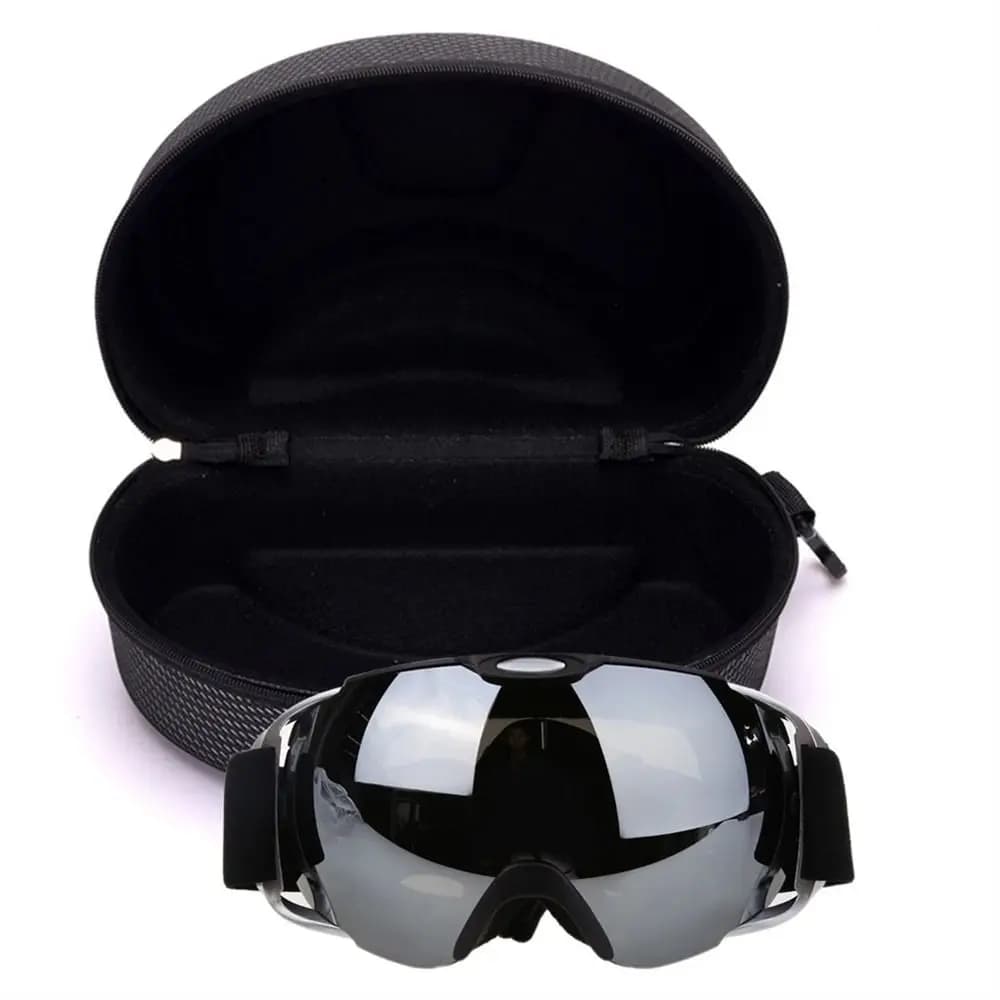 Custodia Rigida Nera in EVA Impermeabile con Cerniera per Occhiali da Sci, Custodia per Occhiali da Neve, Custodia per Occhiali da Sole, Custodia per Occhiali da Snowboard