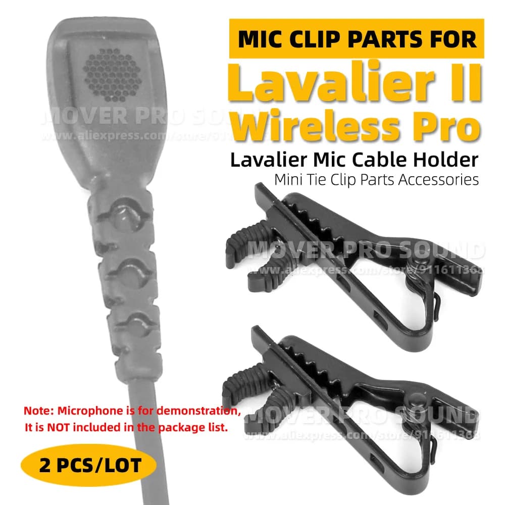 2PCS Parti di Accessori Per Rode Lavalier II 2 Generazione 2nd Microfono Tie Clip On Morsetto Risvolto Coccodrillo Mic Chiusura Supporto del Cavo