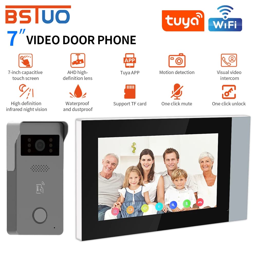 Tuya Kit sistema videocitofonico IP 1080P Videocitofono a 2 fili Campanello Telefono Pannello di chiamata antipioggia Telecamera IR Videocitofono per villa domestica