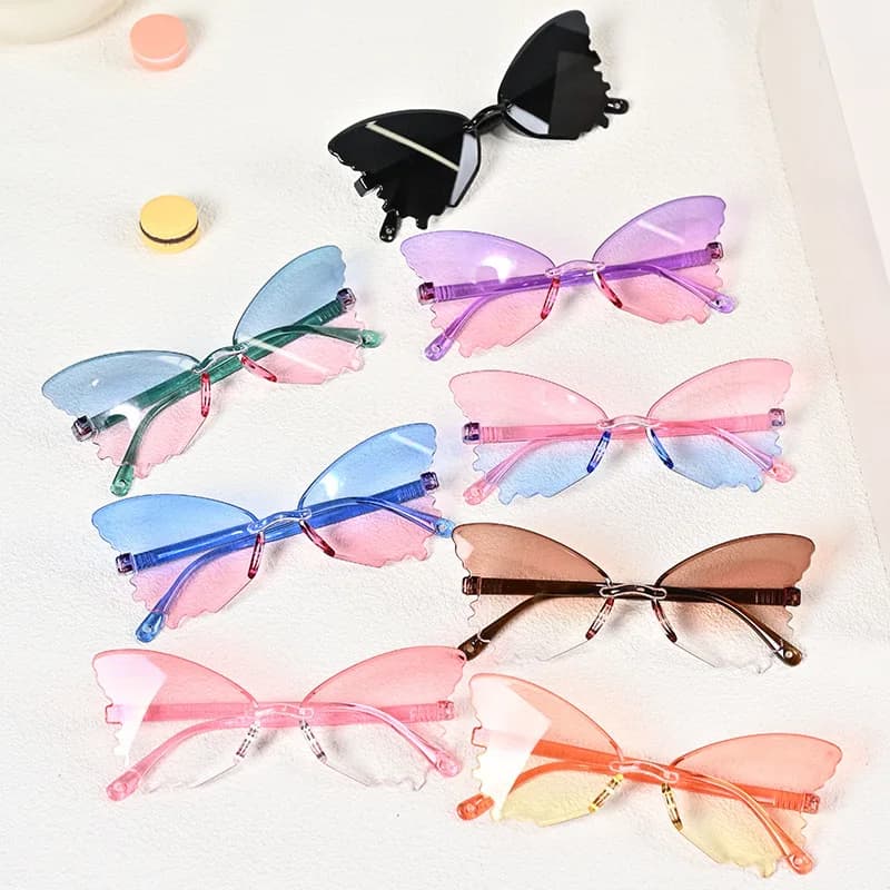 Fashion Butterfly Children Sunglasses Outdoor Photography Sunshade Glasses for Children Summer Sunscreen Sun Glasses for Babies