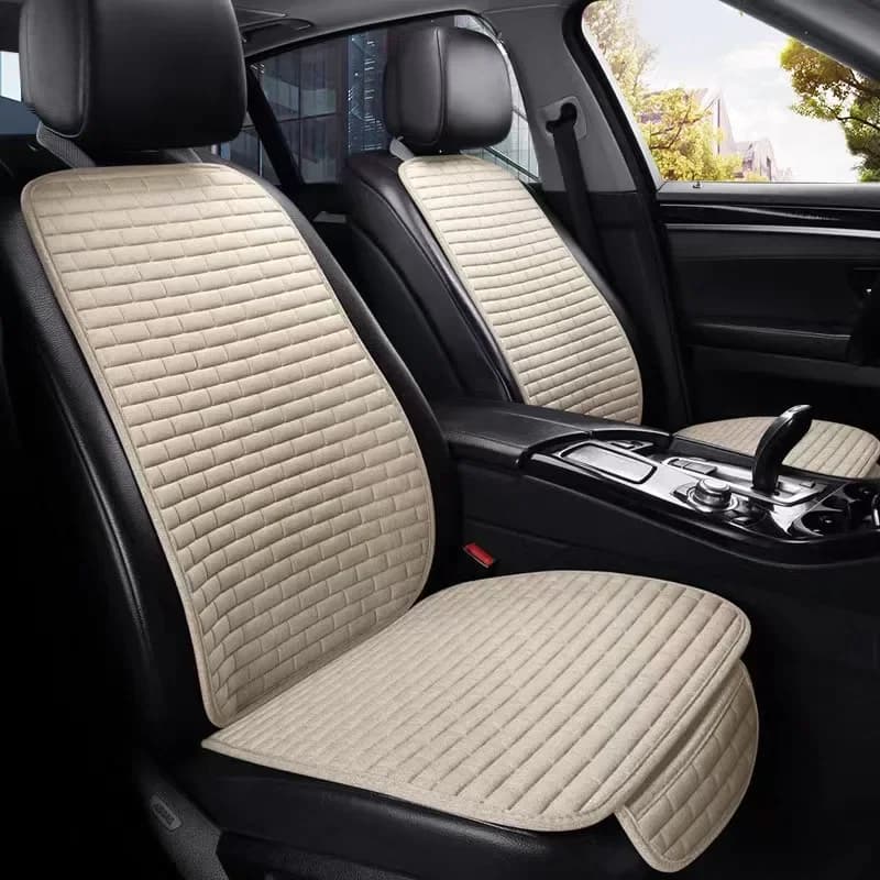 Luxury Linen Car Seat Protective cushion for waterproof and non-slip front seat for four seasons