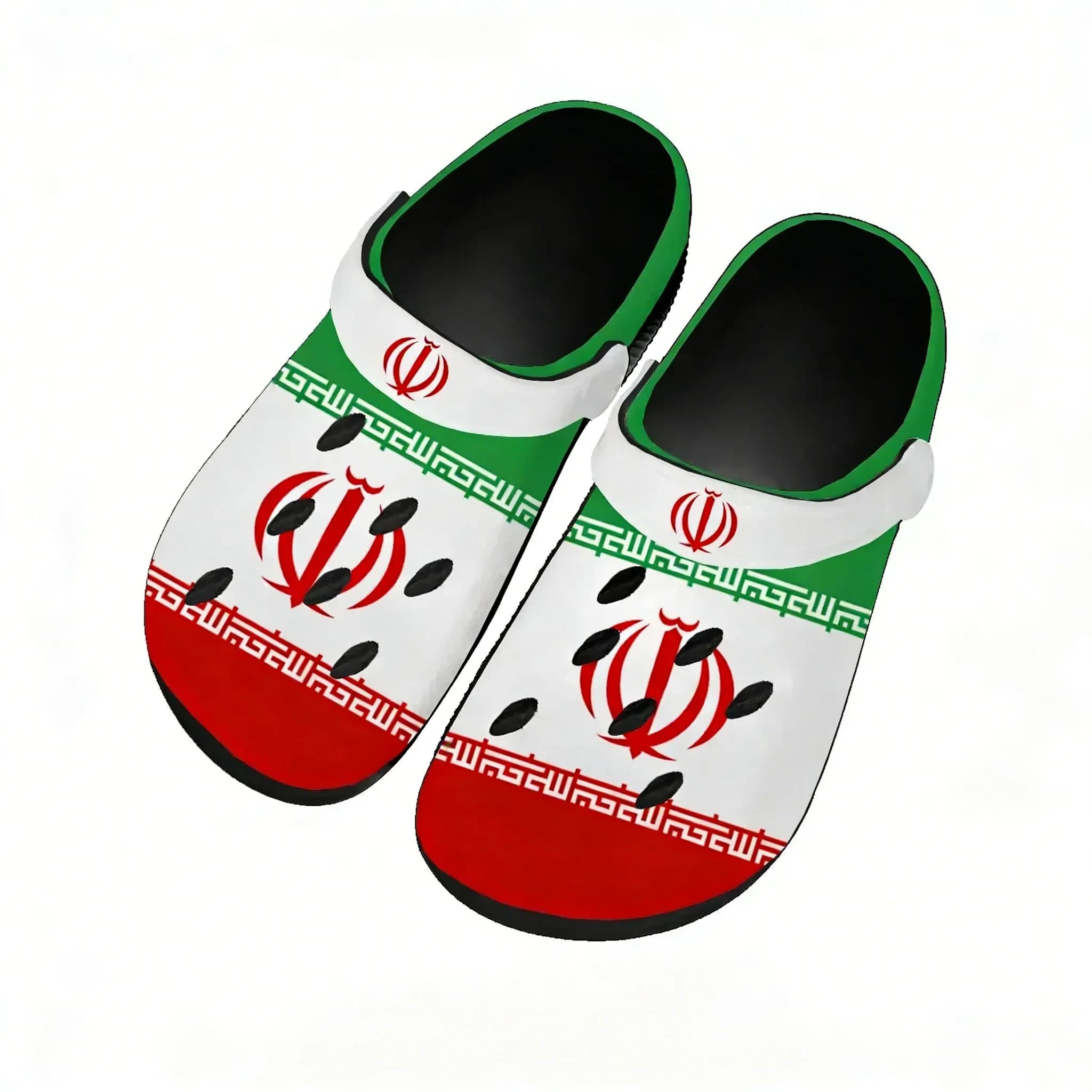 Scarpe da acqua con bandiera nazionale iraniana per uomo e donna, comode zoccoli da giardino, sandali personalizzabili, ciabatte traspiranti con fori da spiaggia