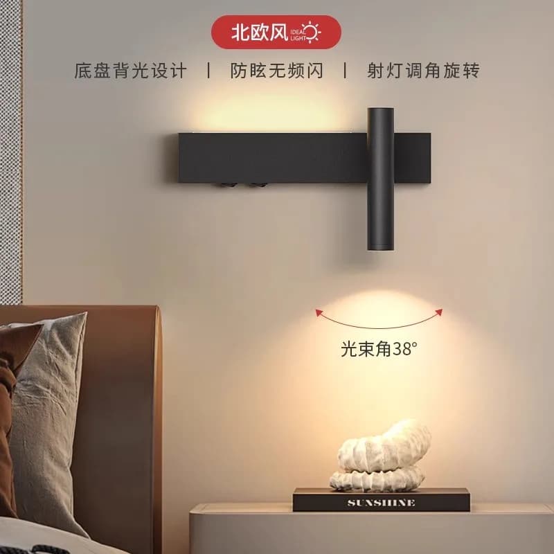 Lampada da parete a LED da comodino per camera da letto Lampada da atmosfera Lampada da parete moderna e semplice per soggiorno Faretto da parete per corridoio