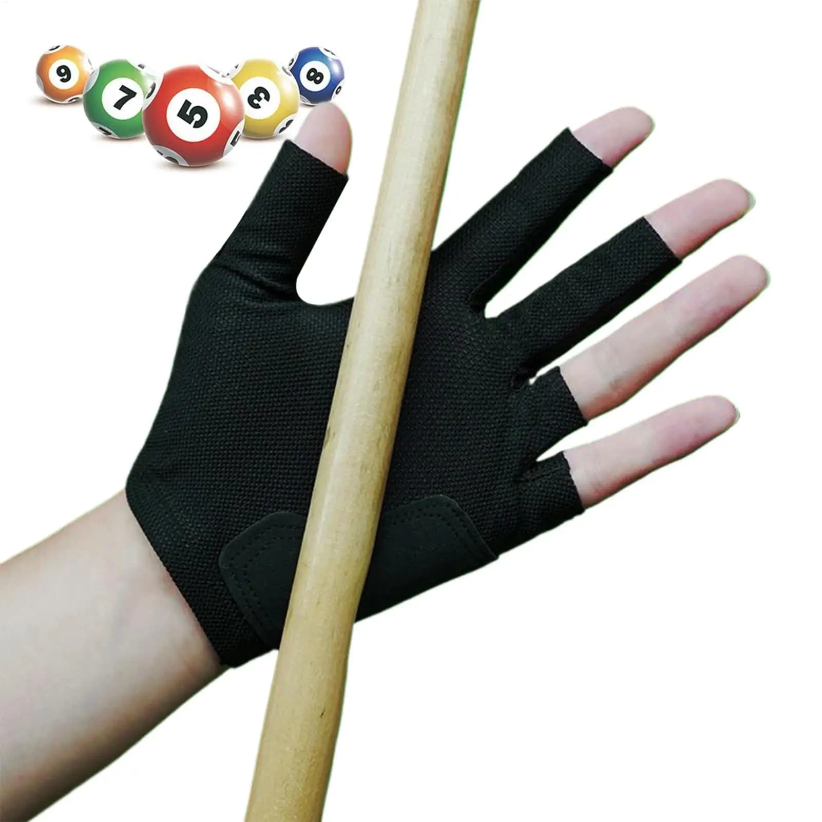 Guanto da biliardo professionale a tre dita, traspirante e antiscivolo per stecche fluide, guanti da biliardo per uomini e donne giocatori