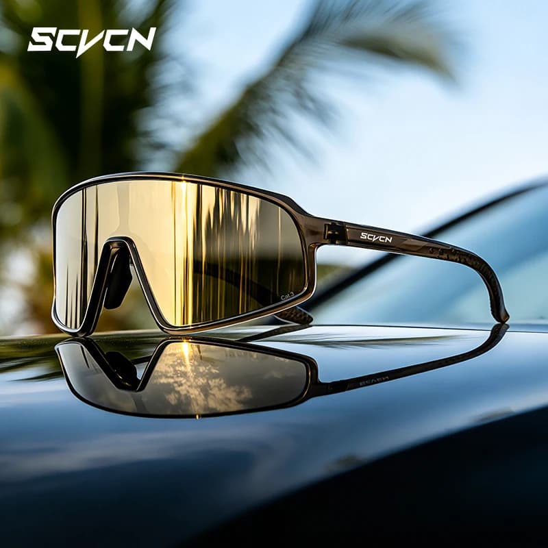 SCVCN Photochromic Cycling Sunglasses Men UV400 Eyewear Sports Outdoor MTB Bicycle UV400 Goggles Women Running Hiking Goggles