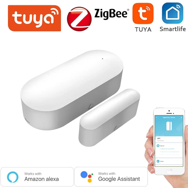 Sensore magnetico per porta Tuya WiFi/Zigbee – Allarme intelligente con avvisi push app per la sicurezza antifurto delle porte/finestre