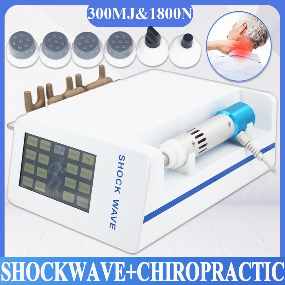 300MJ Urto Wave Therapy Machine for DE Treatment, Allevia Muscular Pain, 1800N Corrective Massage Gun, Massage 2 in 1