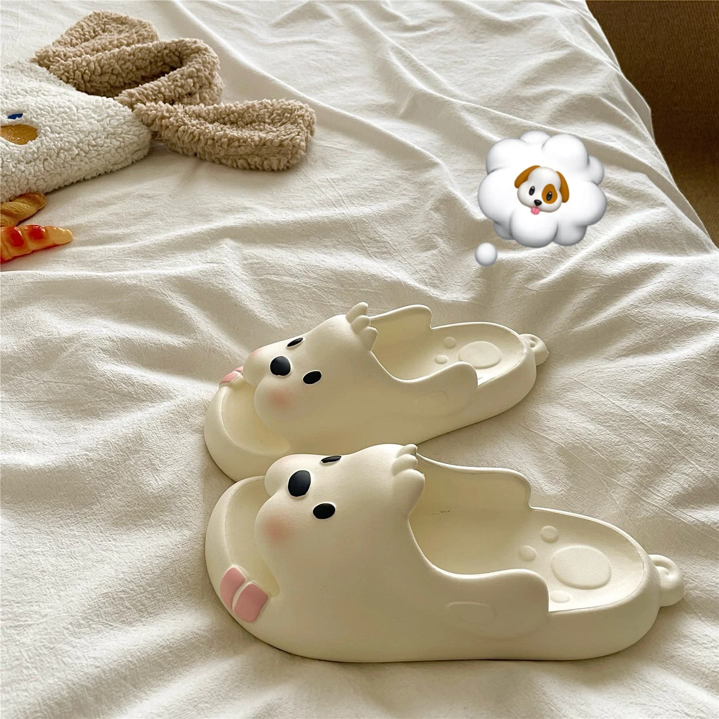 Adorabili Ciabatte Havanese con la Lingua Fuori per Donna, Traspiranti da Interno ed Esterno, Sandali Estivi Bassi Stile Coreano in EVA Scavato