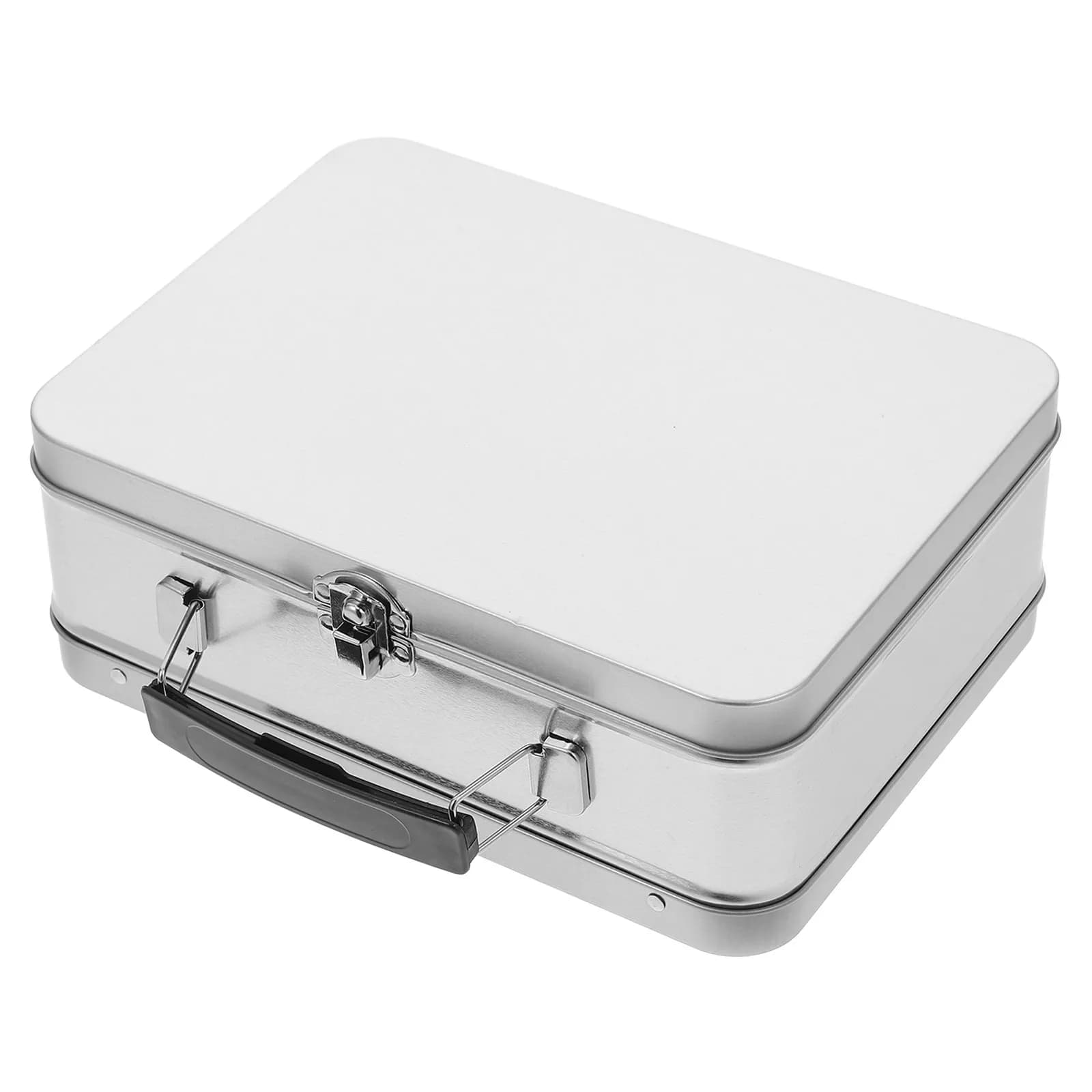 Vintage Led Food Container with Safe Handle and Cover, Metal Airtight Box