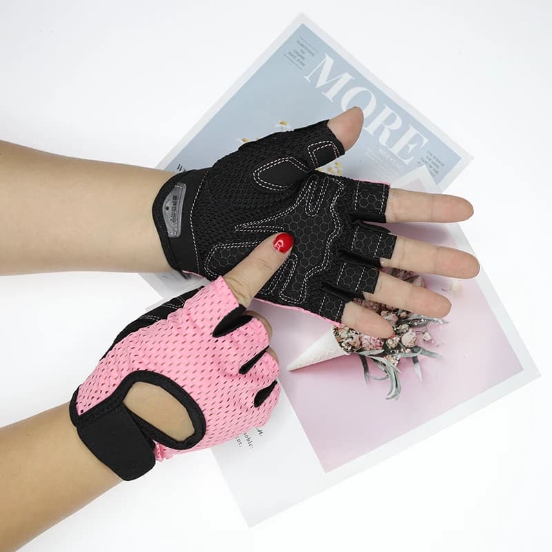 Women's Cycling Gloves Man without fingers Fitness UV Protection Breathable Knit Gym Anti-slip Bike Fishing Summer