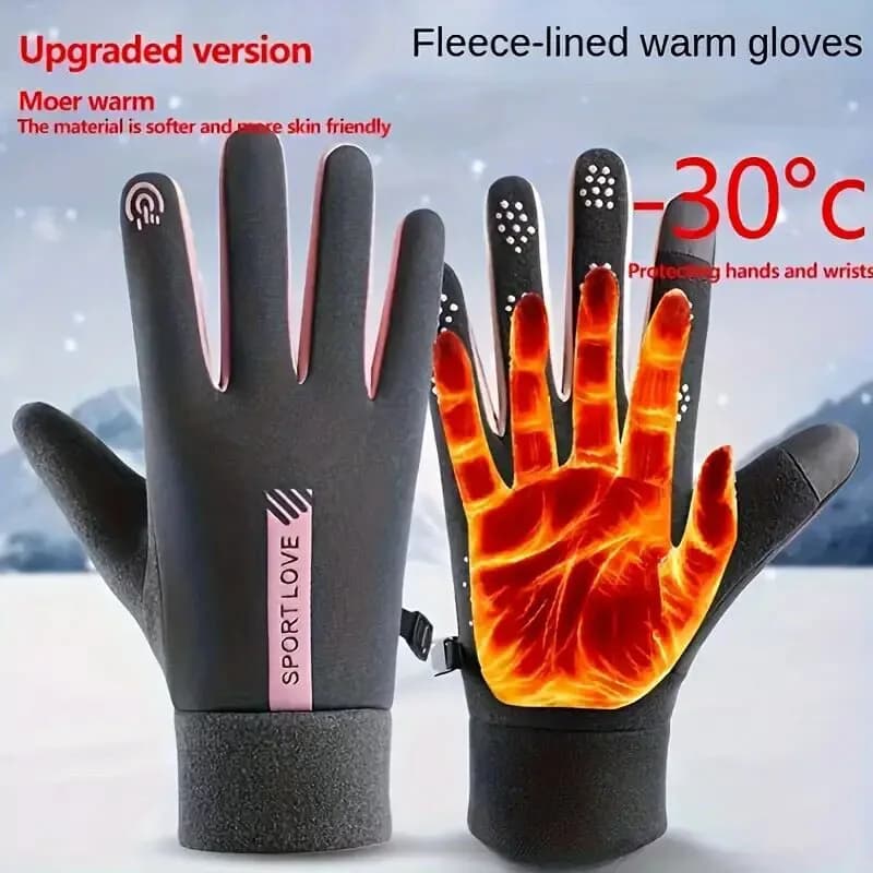 Women's Winter Gloves Cycling Bikes Thermal Pile Cold Resistance Wind Waterproof Bicycle Hot Outdoor Running Ski Gloves