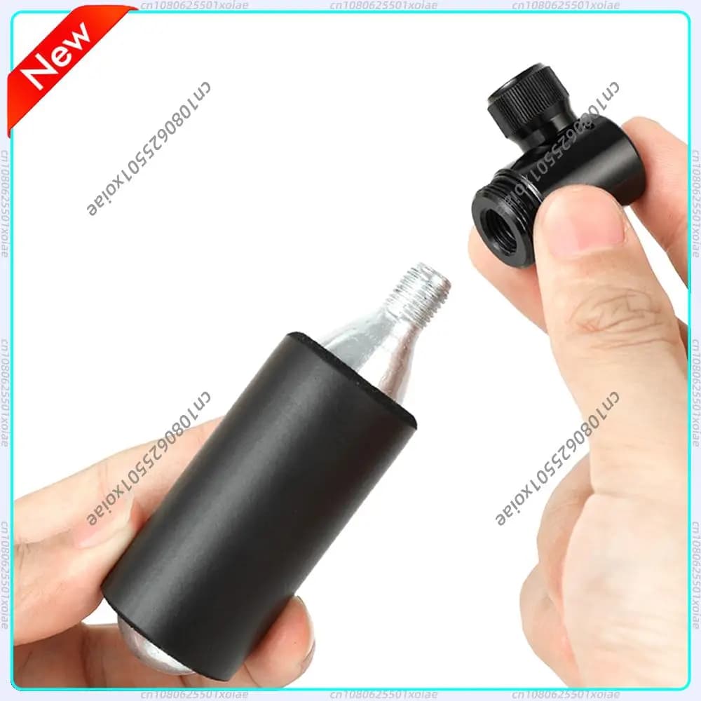 Mini Bicycle Pump with Tubeless Tire Repair Kit Schrader & Presta Valve CO2 Bike Tire Inflator Aluminum Alloy for MTB Road Bike