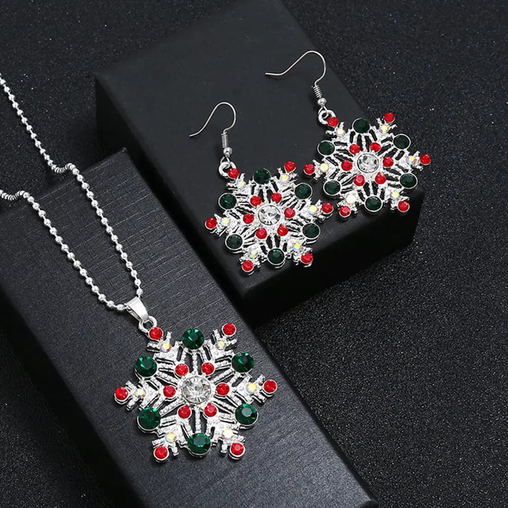 1Set Women Necklace Earring Set Exquisite Design Jewelry for Christmas Day Family Gathering Date Night Party Accessory