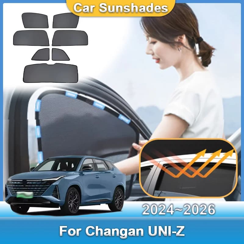 Per Changan UNI-Z Accessori Volga K40 2024 ~ 2026 Ombra Tenda Maglia Finestra Visiera parasole Parabrezza Copertura Accessori auto