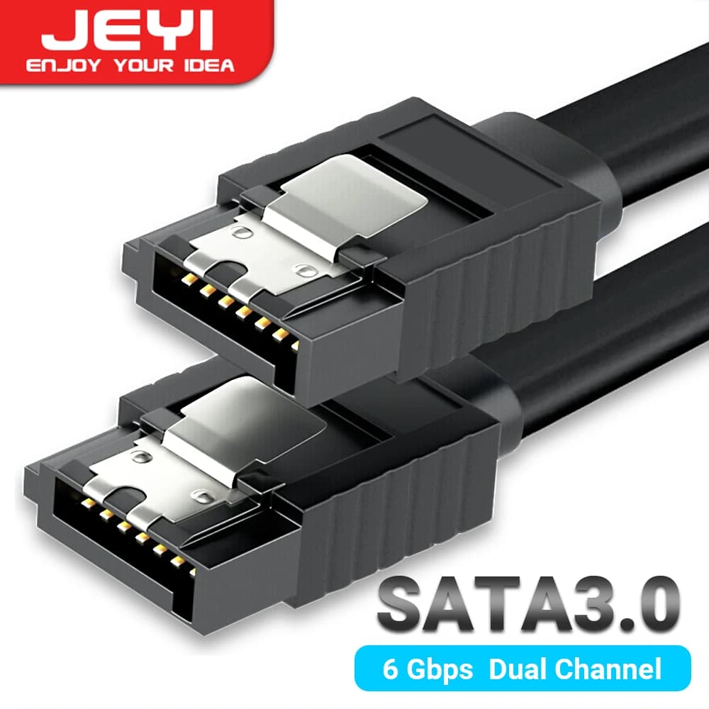 JEYI SATA III SDD HDD Data Cable Direct Curve 6 Gbps 40 cm with snap closure for HDD SSD SATA Driver CD Writer