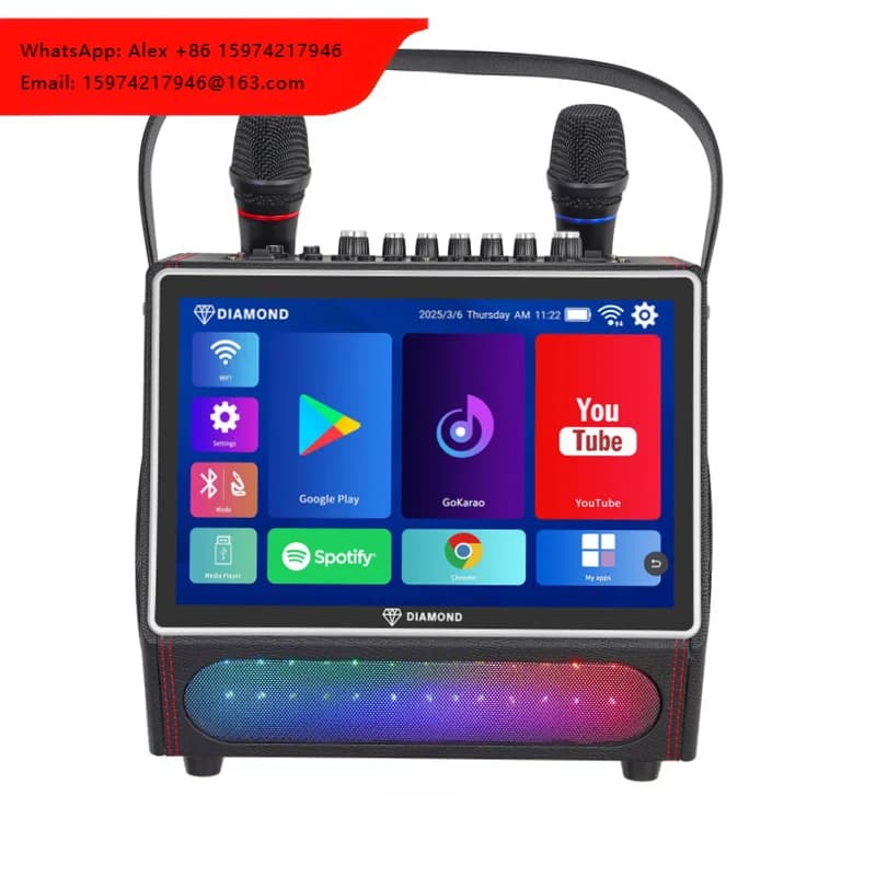 2025 KTV Karaoke Speaker Wireless Boombox Large Subwoofer Karaoke Machine With Touch Screen Sound Deep Bass With LED Light Show