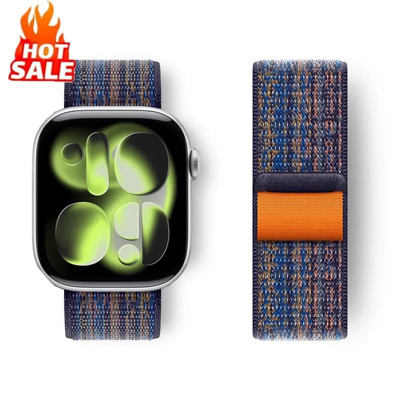 Cinturino sportivo in nylon per cinturino Apple Watch 49mm per braccialetto ad anello iWatch S 11 10 9 8 7 6 5 4 3 se Ultra 2-3 46mm 45mm 44mm 41mm 42mm
