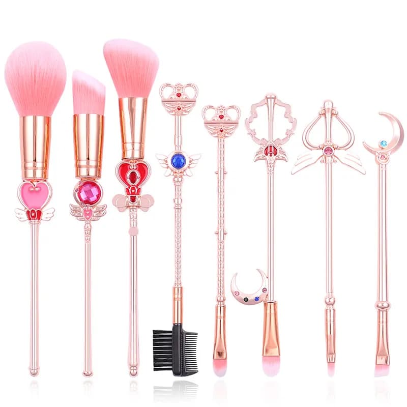 8 pezzi Anime Sailor Moon Pennelli per trucco Set Lady Girl Pennelli moda Fondotinta Cosmetico Sopracciglio Ombretto Pennello Strumento Pincel