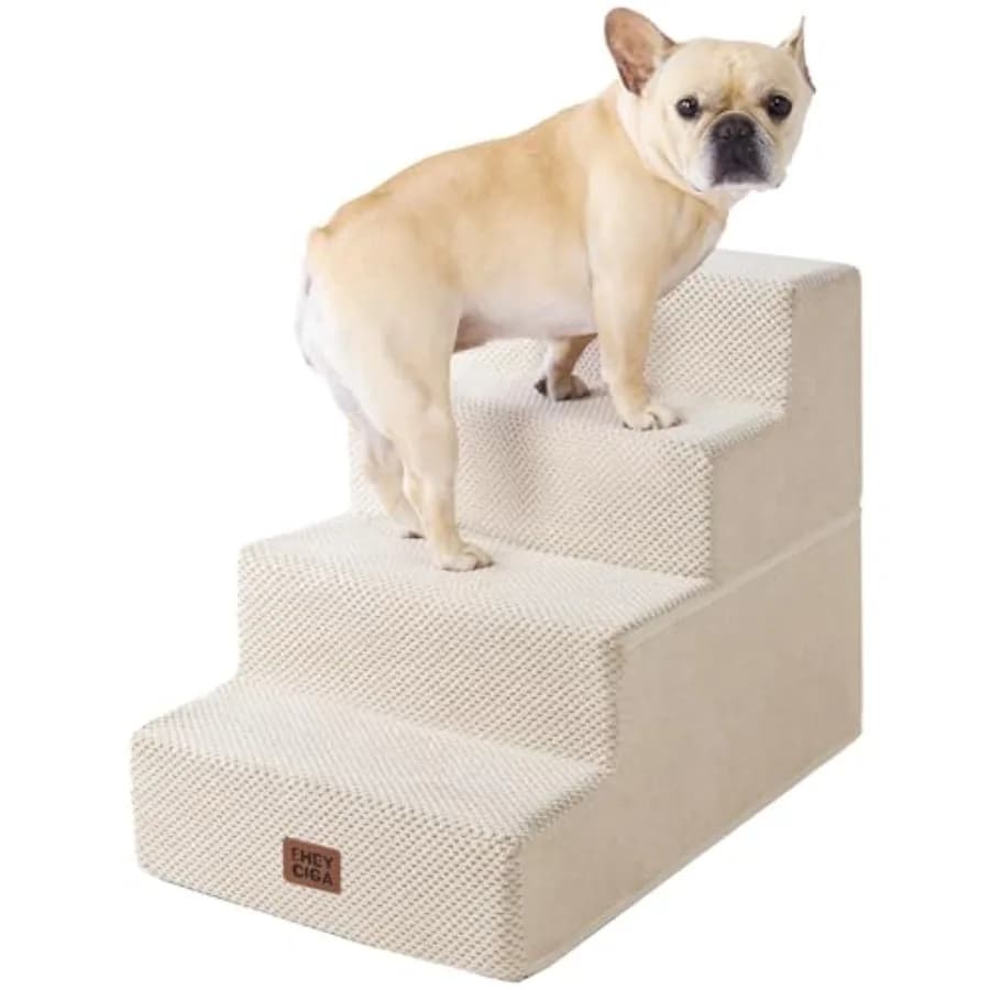 Scaletta per Cani da Letto 18" H - Gradini per Cani per Letti Alti, Scalini per Animali Domestici per Cani di Piccola Taglia e Gatti, Rampa Antiscivolo Bilanciata per Interni
