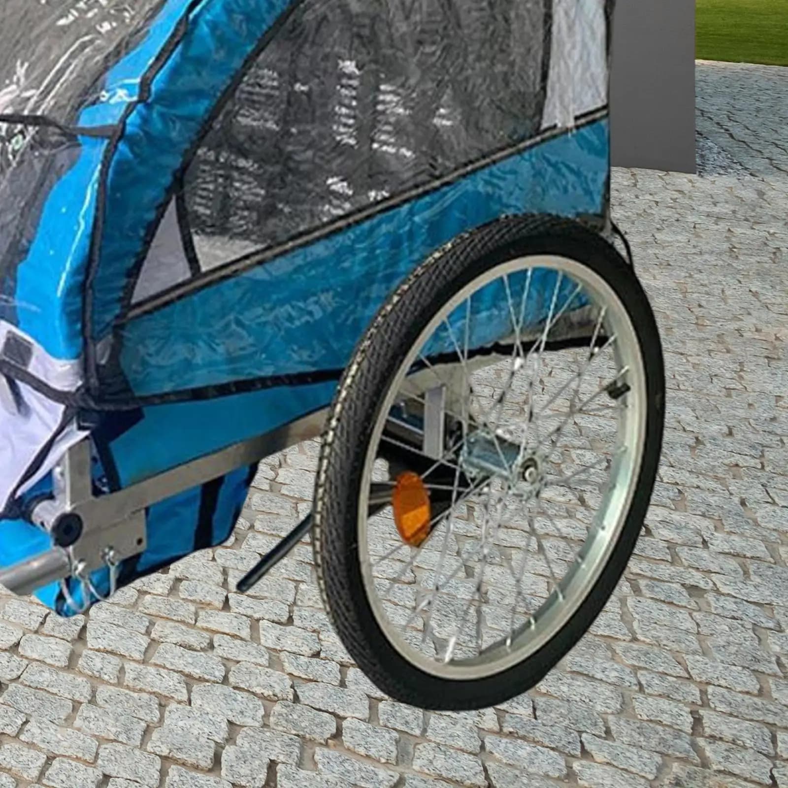 Pratica ruota di ricambio per rimorchio bici, in gomma e lega di alluminio, resistente e perfetta per ciclismo sportivo
